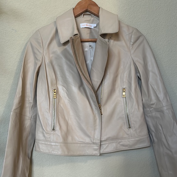 Tory Burch | Harper Motorcycle Leather Jacket - Picture 5 of 11